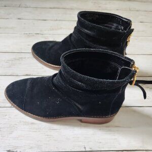 cole haan black suede ankle boots, 6.5